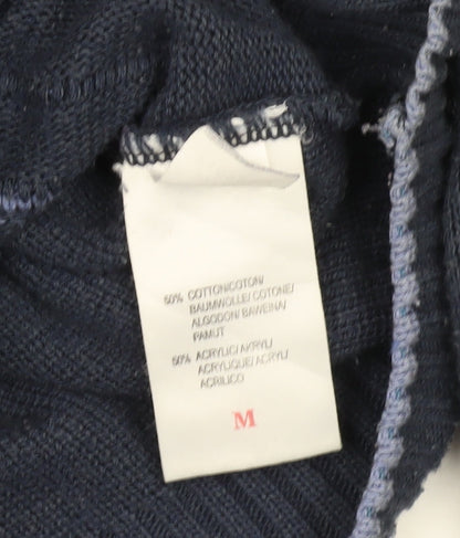 Carson Men's Blue Pullover Jumper M Lightweight Cable Knit