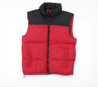Mens UK Size S Brave Soul Red Puffer Jacket