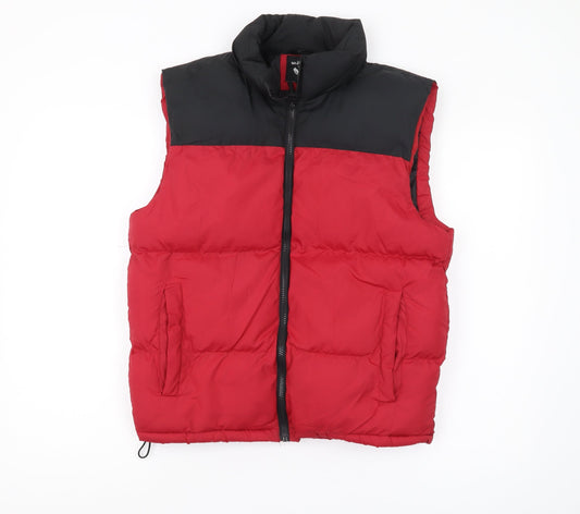 Mens UK Size S Brave Soul Red Puffer Jacket