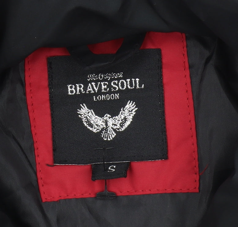 Mens UK Size S Brave Soul Red Puffer Jacket