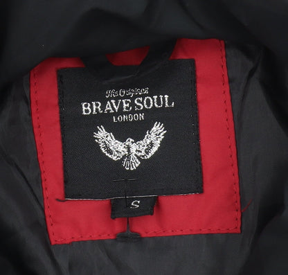 Mens UK Size S Brave Soul Red Puffer Jacket