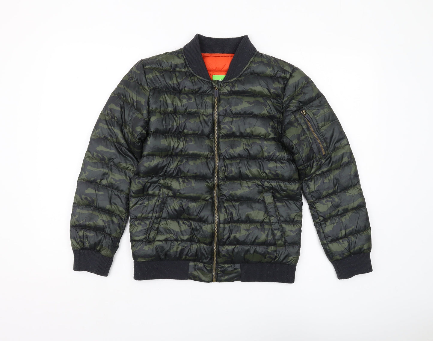 Bossini Boys Green Camouflage Bomber Jacket Size 22