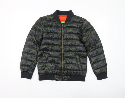 Bossini Boys Green Camouflage Bomber Jacket Size 22