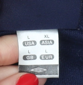 Umbro Men's Blue Short Sleeve Polo Shirt L