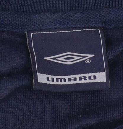 Umbro Men's Blue Short Sleeve Polo Shirt L