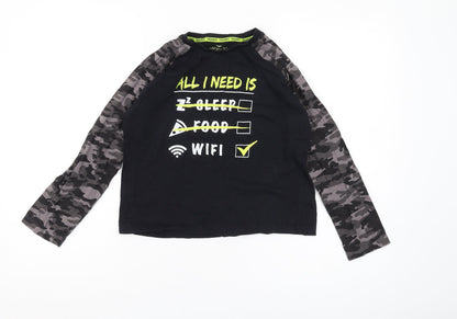 Threadboys Boys Black Camouflage Long Sleeve T-Shirt 9-10 Years