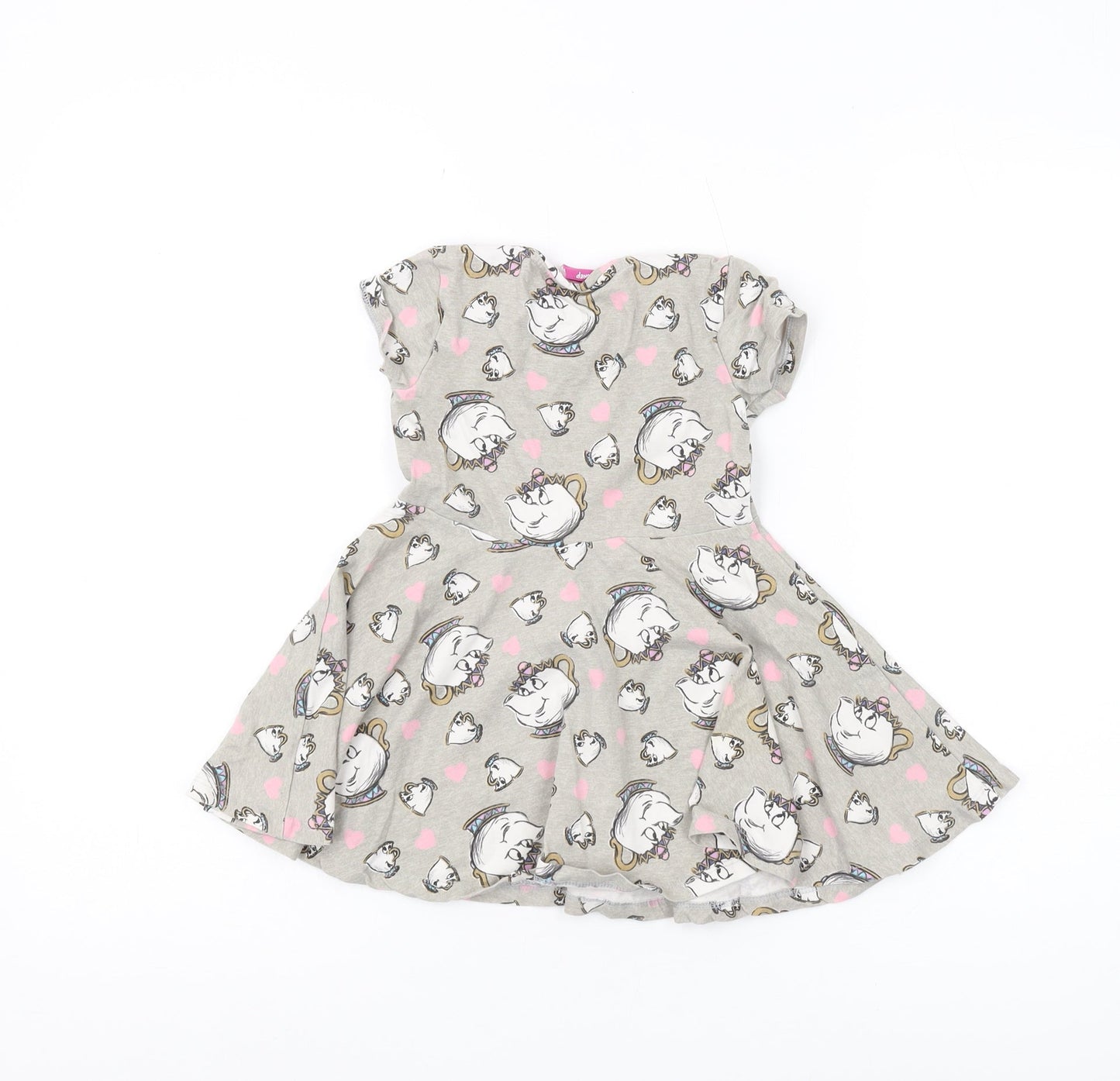 Disney Girls Grey Beauty and the Beast Skater Dress 2-3 Years