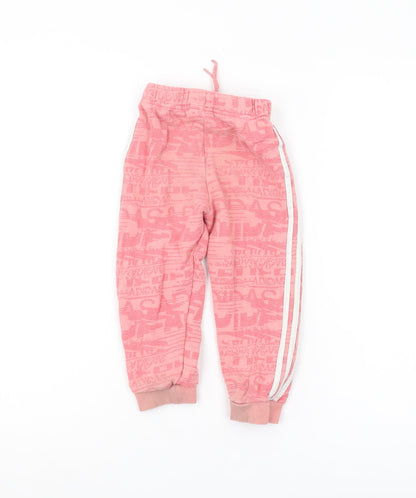 Adidas Girls Pink Jogger Trousers 2-3 Years