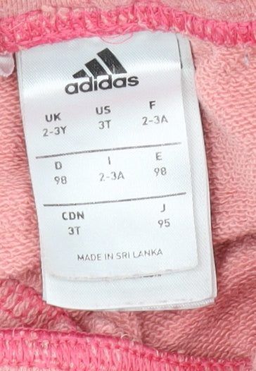 Adidas Girls Pink Jogger Trousers 2-3 Years