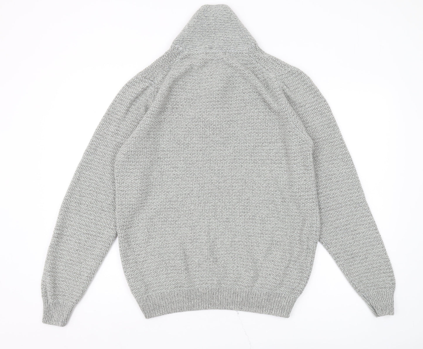 Marks and Spencer Men's Grey Medium 1/2 Zip Jumper