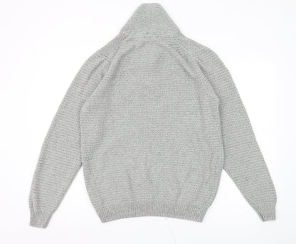 Marks and Spencer Men's Grey Medium 1/2 Zip Jumper