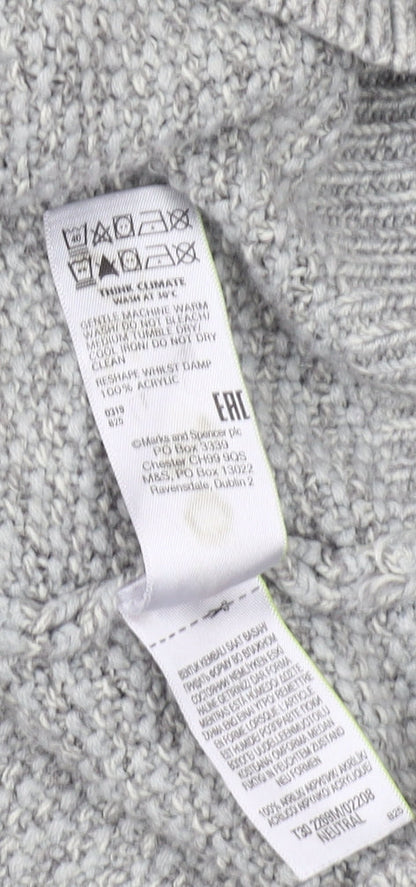 Marks and Spencer Men's Grey Medium 1/2 Zip Jumper