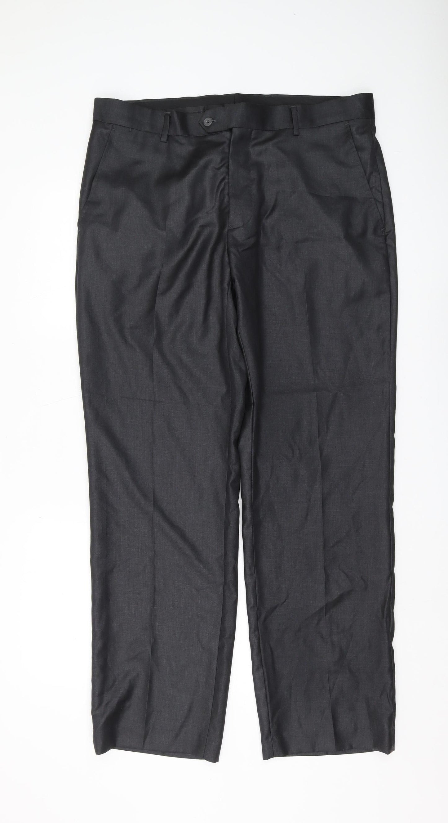 Mens UK Size 36 Cerruti Regular Fit Dress Pants Black Trousers