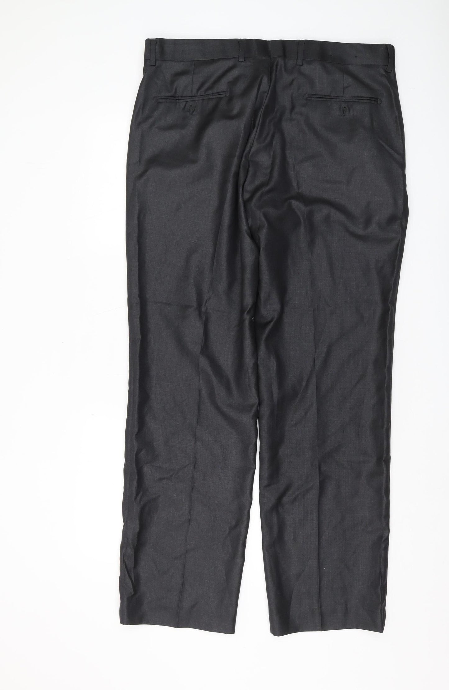 Mens UK Size 36 Cerruti Regular Fit Dress Pants Black Trousers