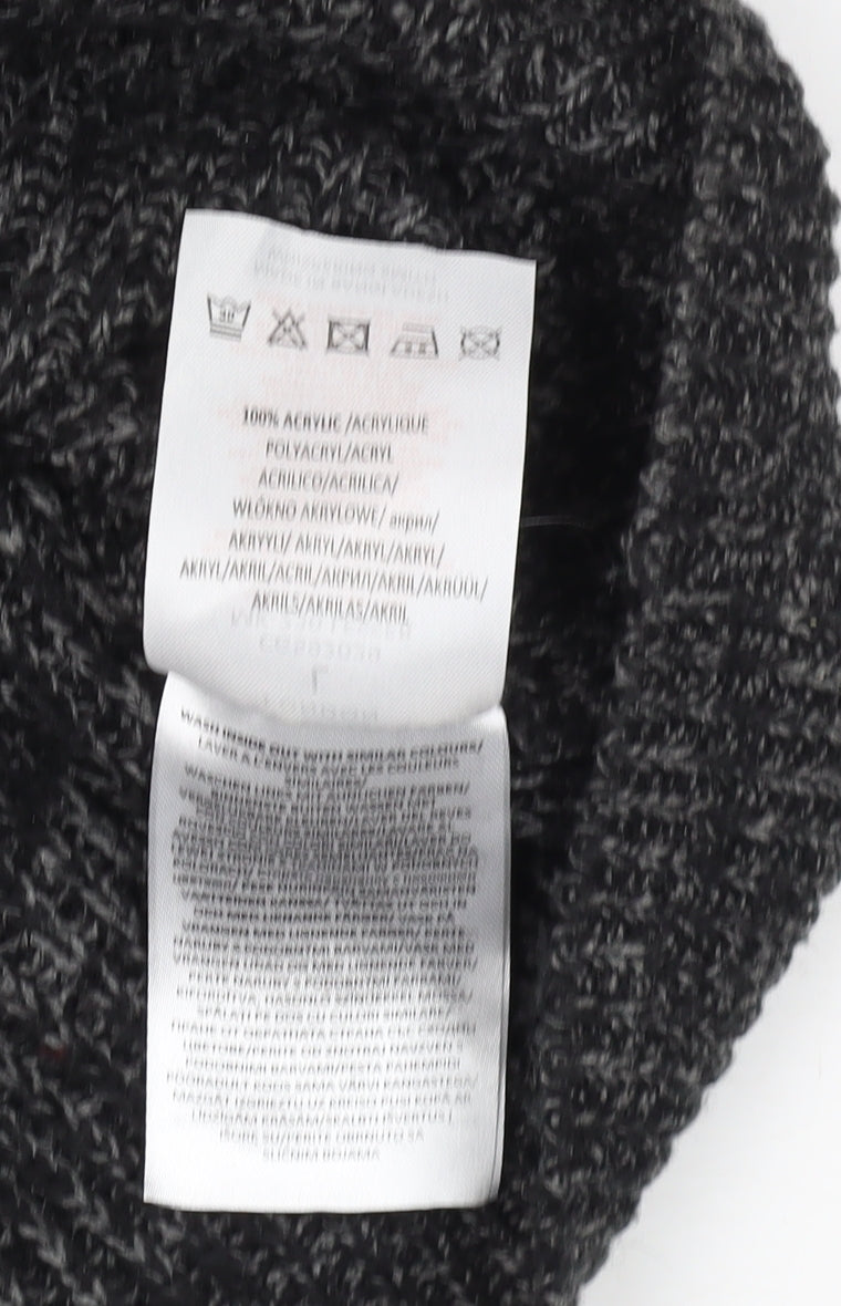 Brave Soul Men’s Black Crew Neck Pullover Jumper Large