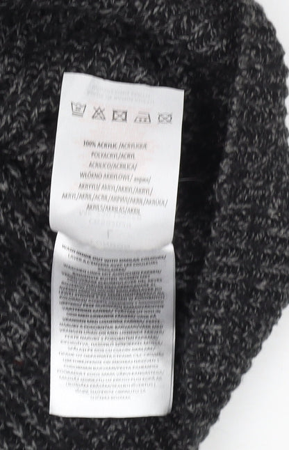 Brave Soul Men’s Black Crew Neck Pullover Jumper Large