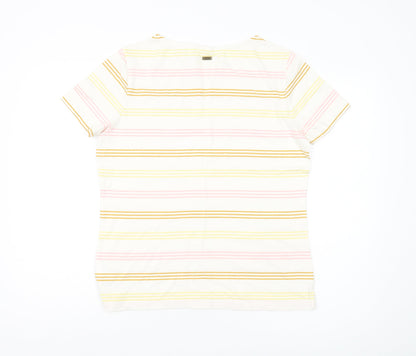 Barbour Women's Multicoloured Striped T-Shirt Size 12