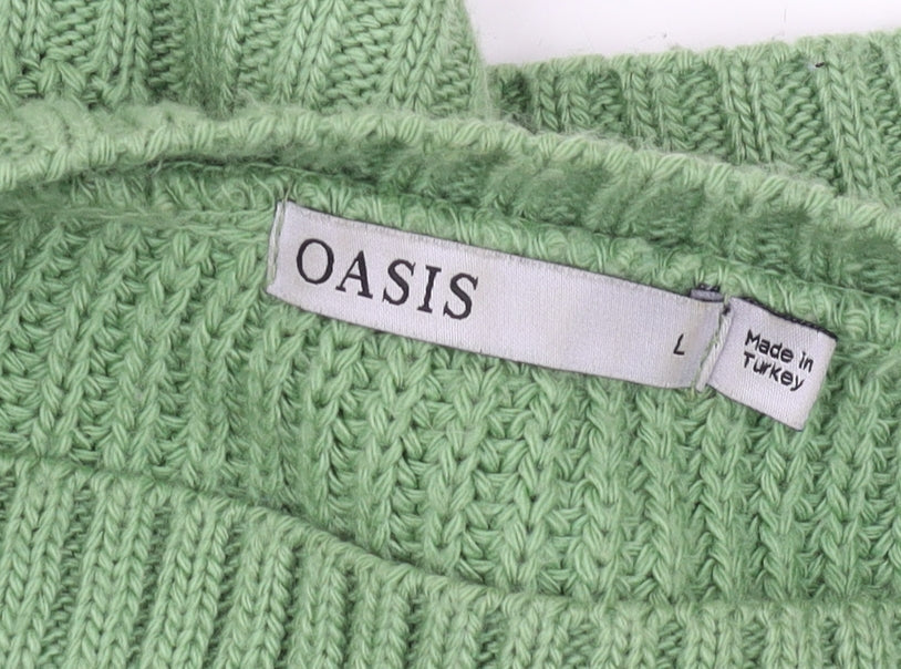 Womens UK Size L Oasis Green Pullover Jumper
