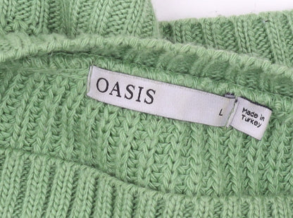 Womens UK Size L Oasis Green Pullover Jumper