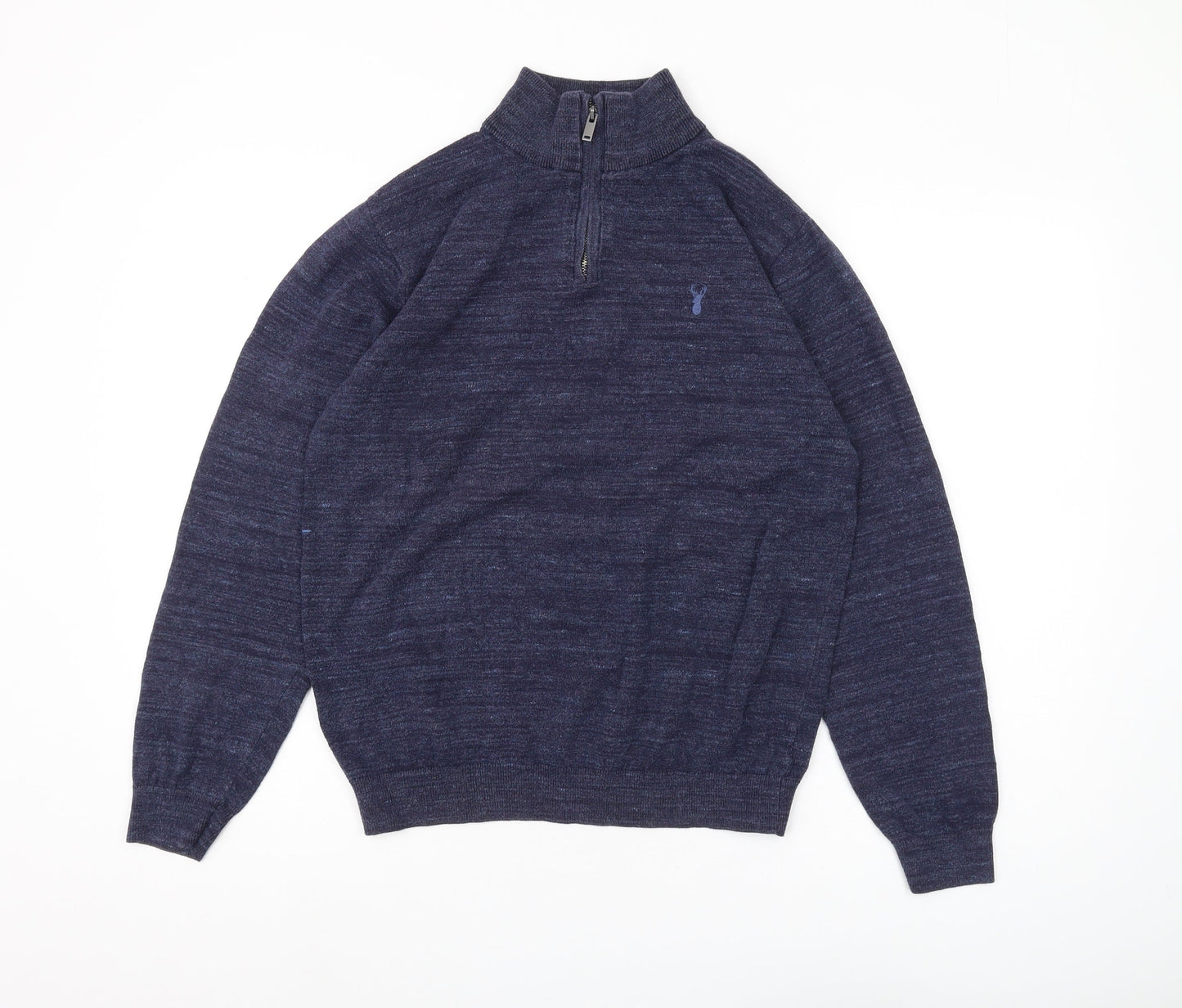 Next Men's Blue High Neck Full Zip Jumper M