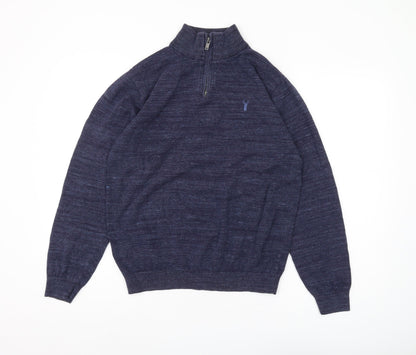 Next Men's Blue High Neck Full Zip Jumper M