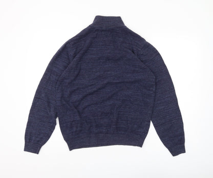 Next Men's Blue High Neck Full Zip Jumper M