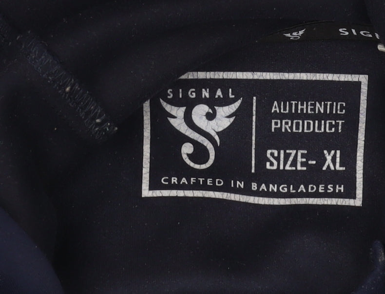 Signal Men's Blue XL Hoodie Pullover with Logo