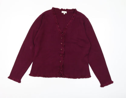Womens UK Size L CC Purple Cardigan Jumper