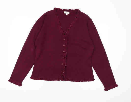 Womens UK Size L CC Purple Cardigan Jumper