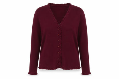 Country Casuals Women's Purple Cardigan, Size L, V-Neck