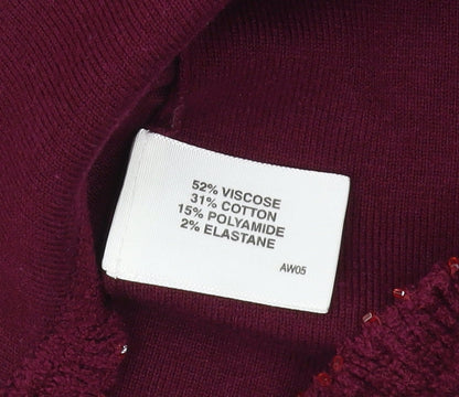 Womens UK Size L CC Purple Cardigan Jumper