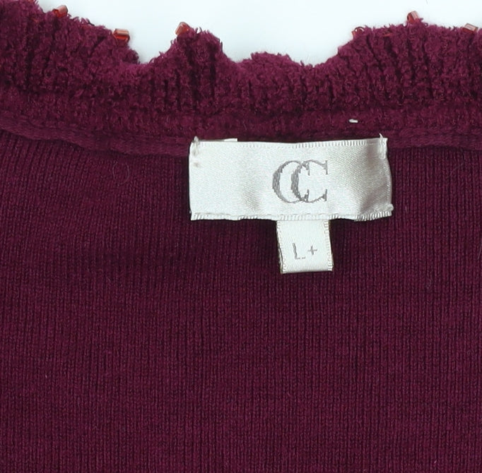 Womens UK Size L CC Purple Cardigan Jumper