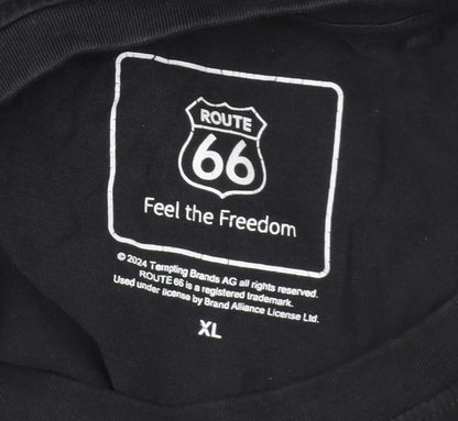 Route 66 Men's XL Black Retro T-Shirt