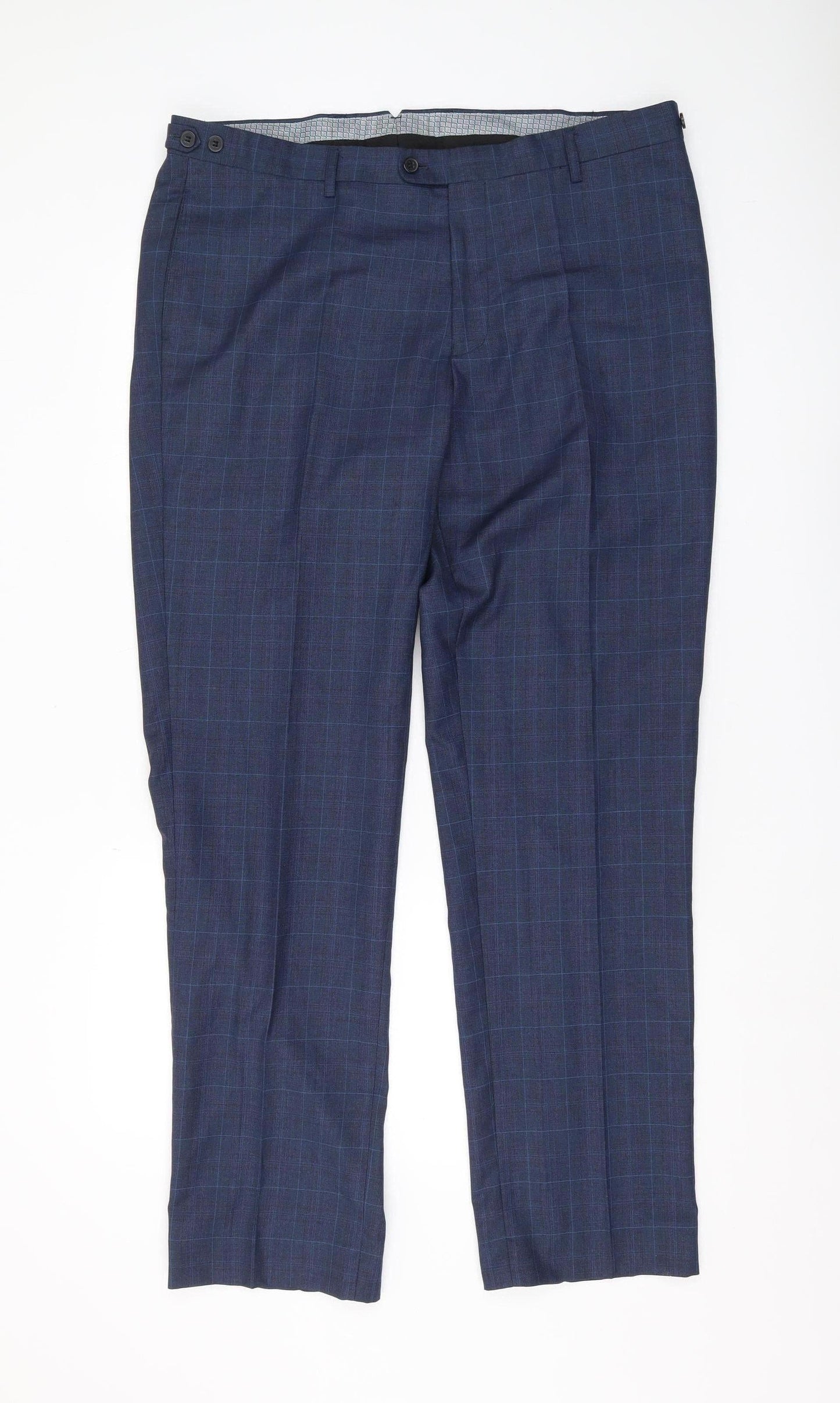 Skopes Men's Blue Check Dress Pants 38L
