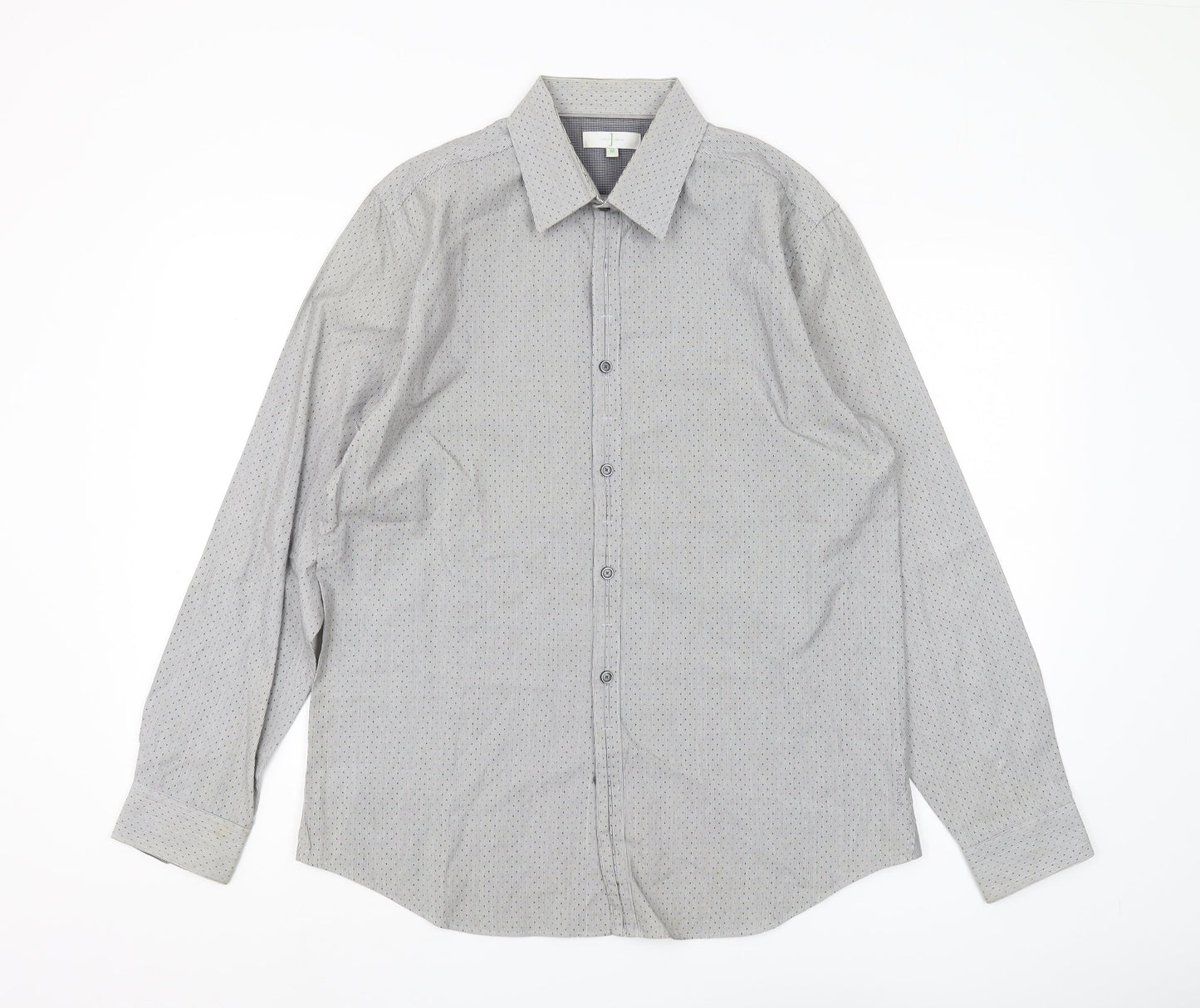 Jasper Conran Men's Grey M Button-Up Cotton Shirt