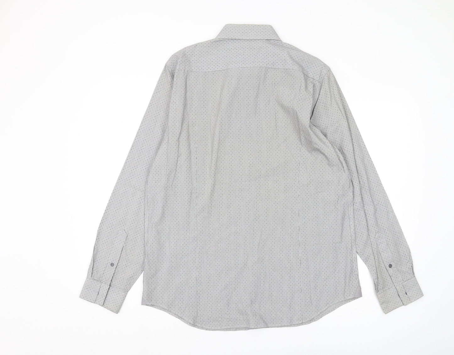 Jasper Conran Men's Grey M Button-Up Cotton Shirt
