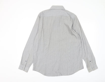 Jasper Conran Men's Grey M Button-Up Cotton Shirt