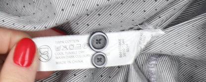 Jasper Conran Men's Grey M Button-Up Cotton Shirt