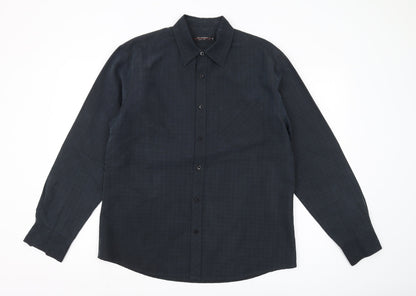 Jeff Banks Men's Black Check Shirt, Size M, Regular Fit