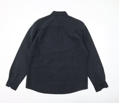 Jeff Banks Men's Black Check Shirt, Size M, Regular Fit