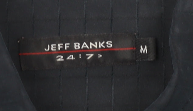 Jeff Banks Men's Black Check Shirt, Size M, Regular Fit