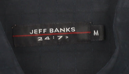 Jeff Banks Men's Black Check Shirt, Size M, Regular Fit