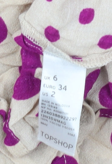 Womens UK Size 6 Topshop Beige Basic Tank