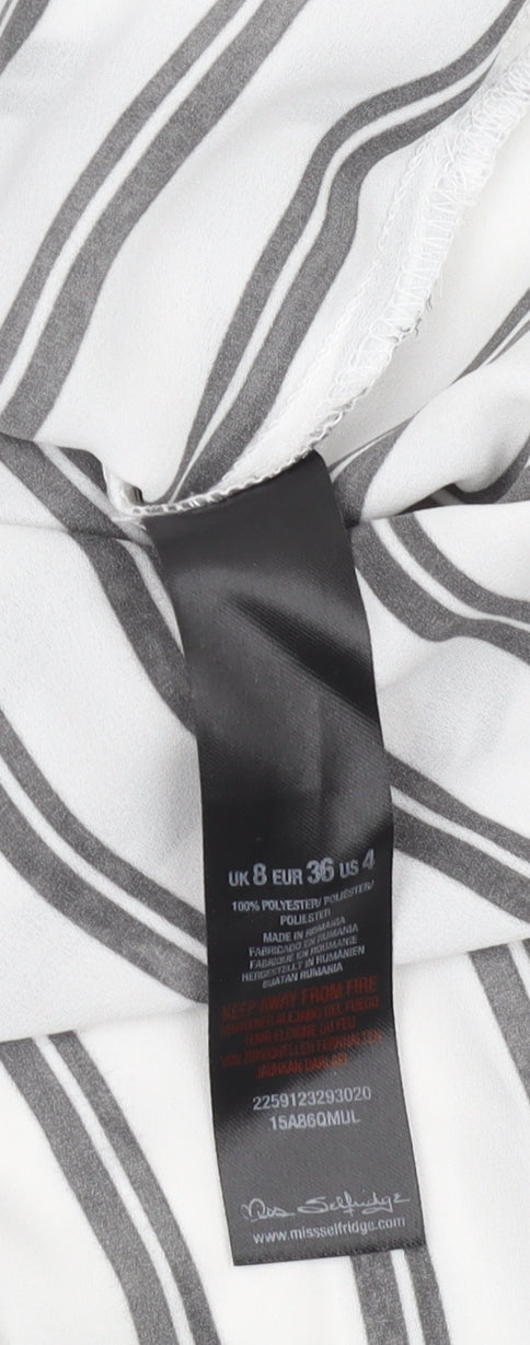 Miss Selfridge Women's Striped Sleeveless Blouse, Size 8