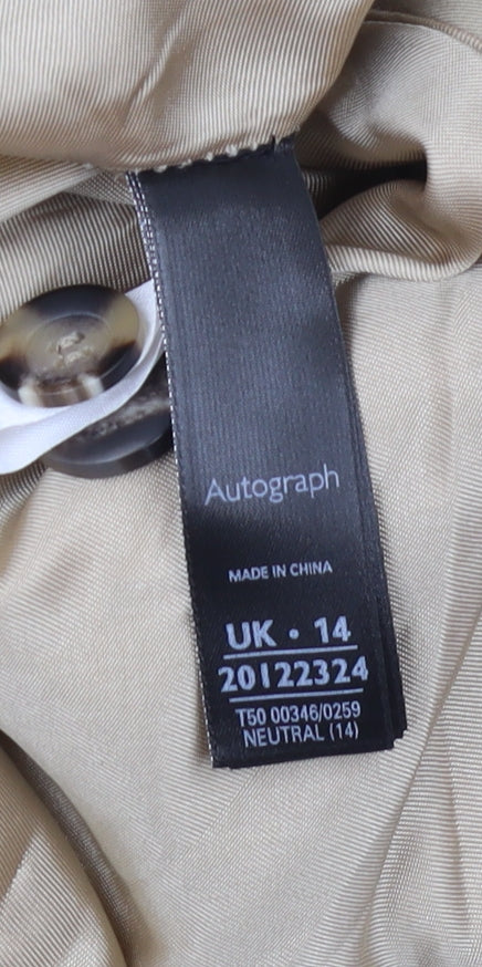 Marks and Spencer Women's Beige Suit Jacket Size 14