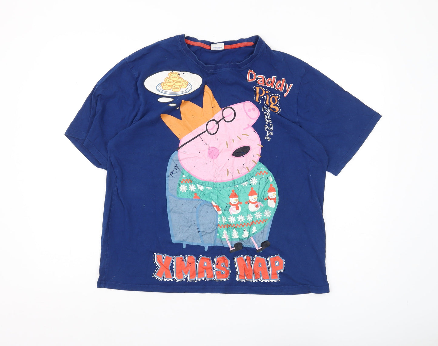 George Men's Blue Christmas Daddy Pig T-Shirt