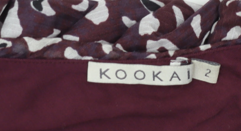 Womens UK Size 2 Kookai Purple Basic Blouse