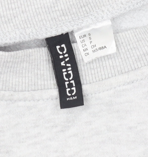Unisex Adults UK Size S H&M Grey Pullover Sweatshirt
