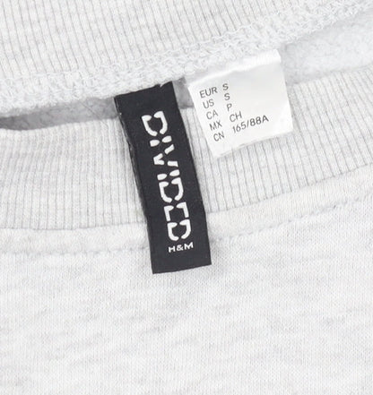 Unisex Adults UK Size S H&M Grey Pullover Sweatshirt