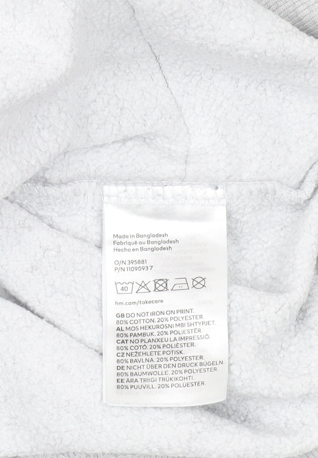 Unisex Adults UK Size S H&M Grey Pullover Sweatshirt